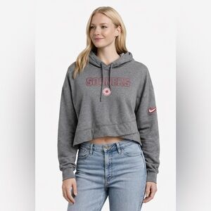 Nike Oklahoma Sooners Cropped Hoodie Gray Women’s Small Pullover Sweatshirt